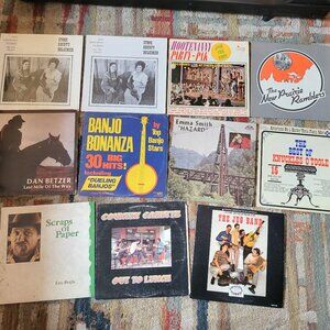Country Bluegrass Folk Music Vinyl Record LOT of 11 Banjo Dulcimer Jug Band LPB